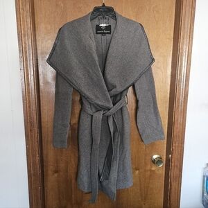 Nanette Lepore Women's Gray Knit Wrap Sweater Coat